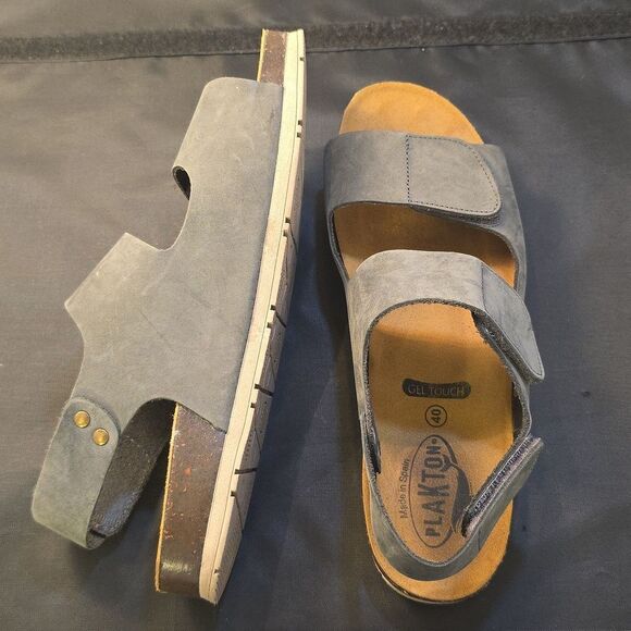 PLAKTON LEATHER VELCRO WOMENS ESPADIDRILLES WEDGE SANDAL - Picture 14 of 16